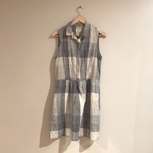 Vanishing Elephants blue plaid Summer Dress